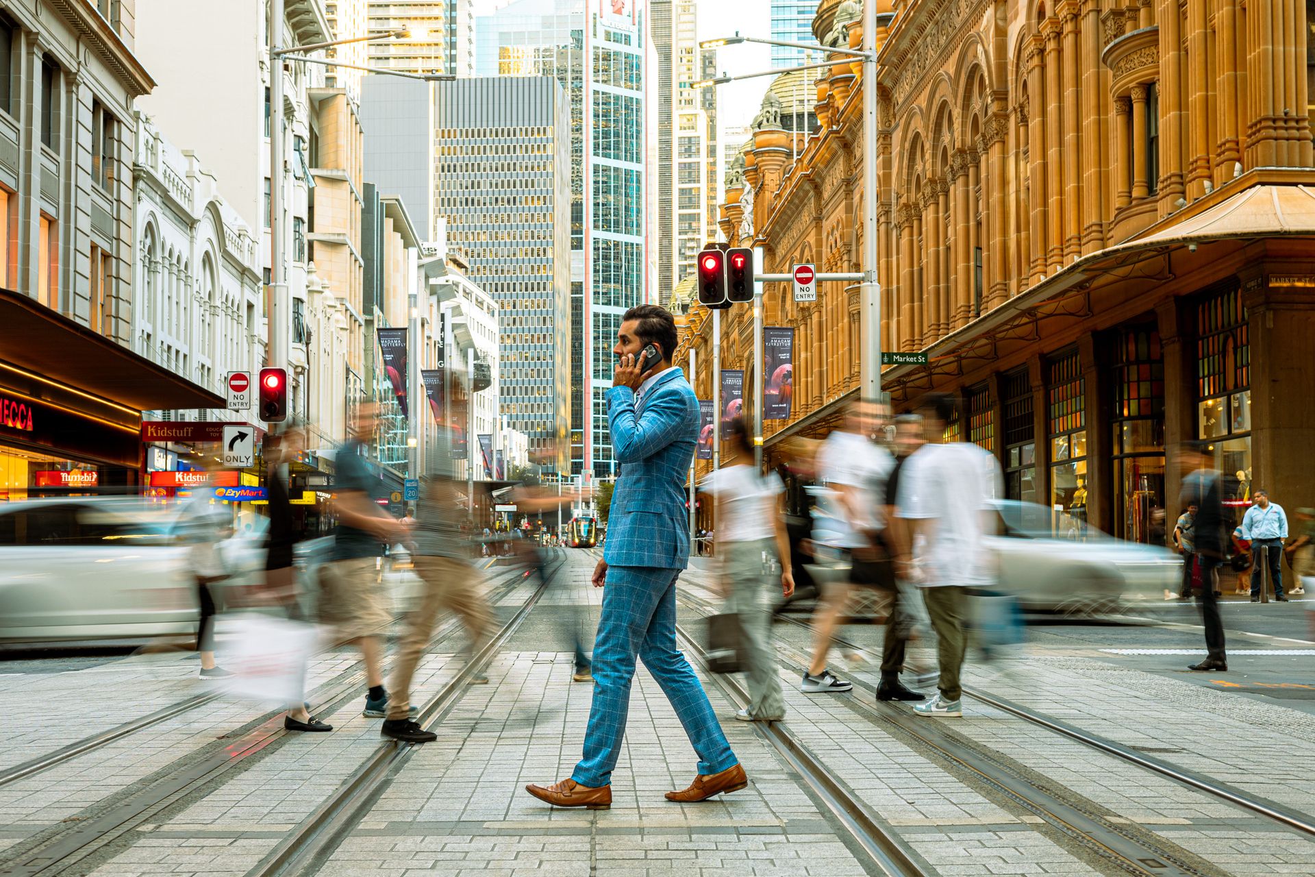 DIAN Technology Solutions - business professional in a busy city street